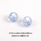 Star Pattern 10mm Acrylic Round Beads Shiny Surface 20pcs 4