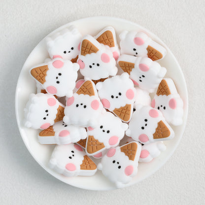 Cute Ice Cream and Animal Silicone Focal Beads 20 pcs 3