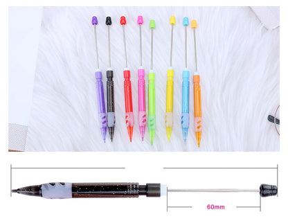 Beadable Mechanical Pencil Translucent Glittered Plastic Barrel 0.5mm 5