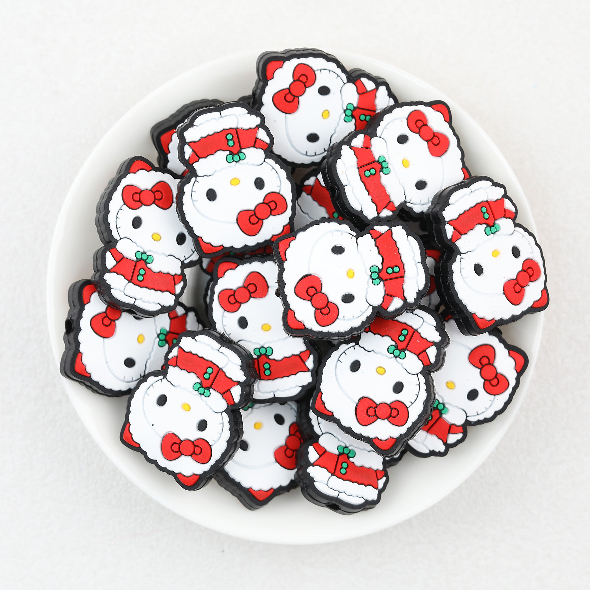 Christmas Kitty Silicone Focal Beads 20 pcs 2