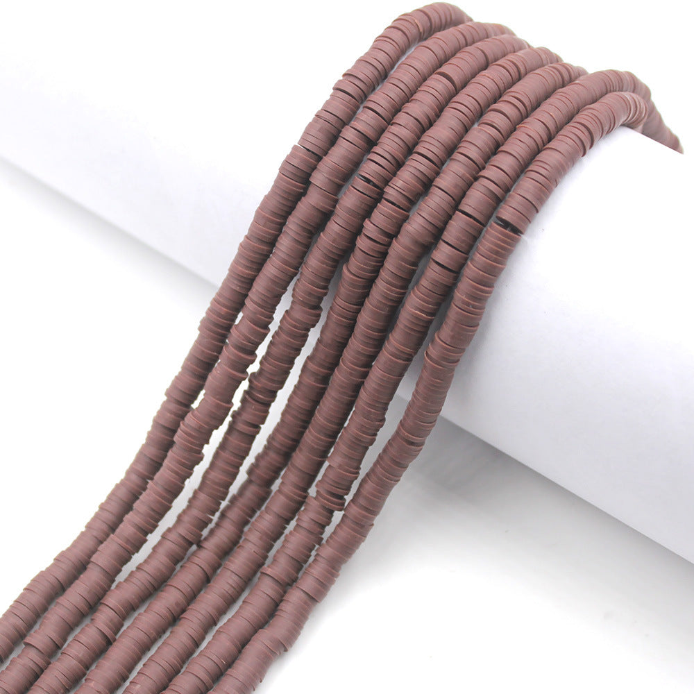 Flat Clay Beads 6mm Solid Color Smooth Polymer Disc 10strands 46