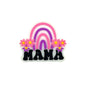 Silicone Focal Beads Rainbow Flower Mama Text Design 20pcs