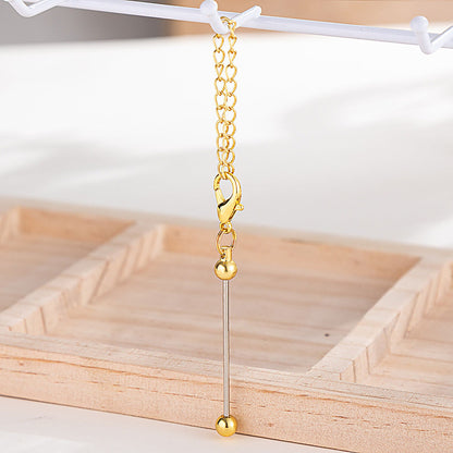 Beadable Keychain Mini Metal Bar Colorful Pendant 8 Centimeters - Electroplated gold