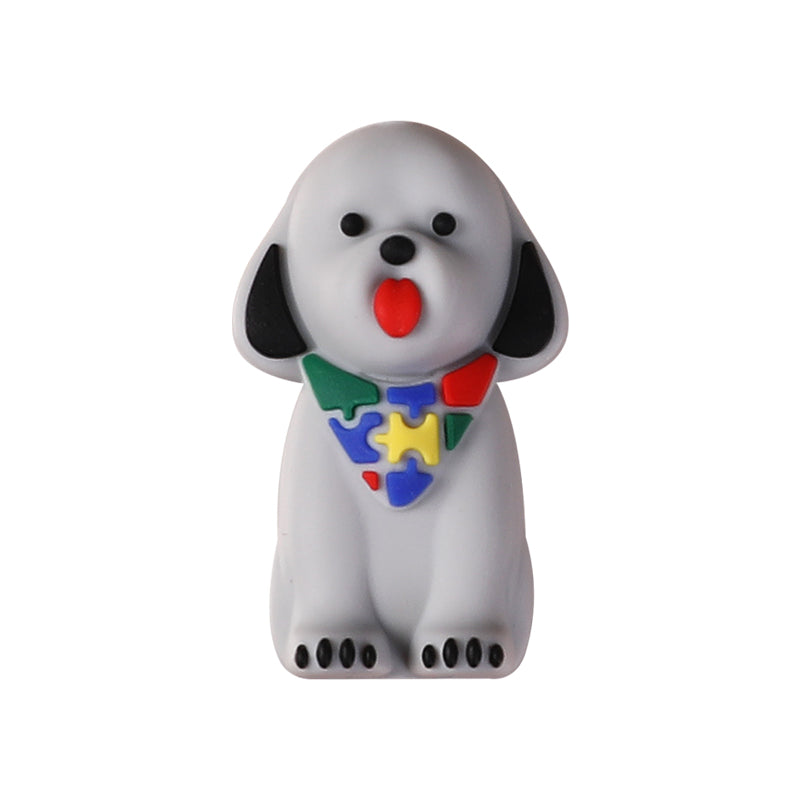 Silicone 3D Focal Beads Autism Pet Love Puzzle Pattern Puppies Panda 15