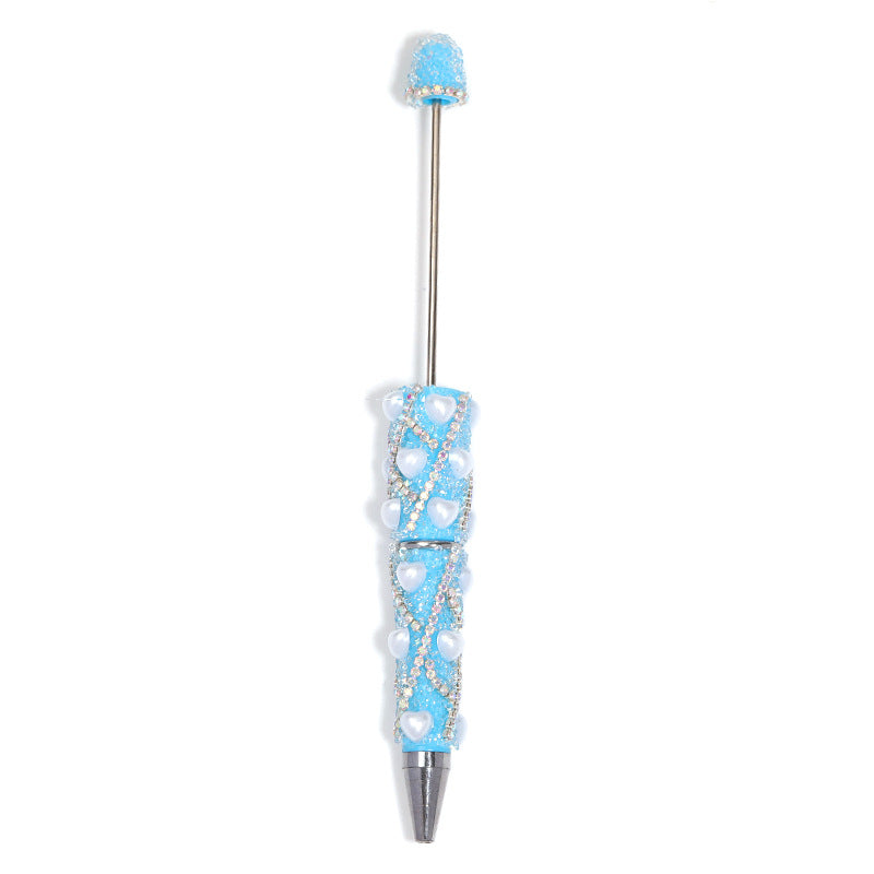 Beadable Pen with Rhinestone Pearl Chain Multicolor Rotating 5 Pcs 20