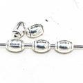 Rugby Metal Beads 11mm Antique Silver Tone Alloy 50pcs 2