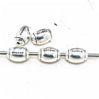 Rugby Metal Beads 11mm Antique Silver Tone Alloy 50pcs 2