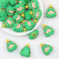 Cute 3D Silicone Focal Beads Christmas Tree Design 20pcs