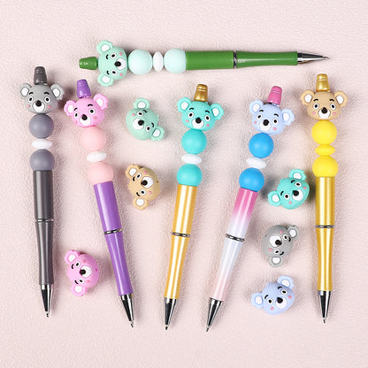Silicone 3D Focal Beads Koala Head Multi Color Pastel Shades 20pcs 6