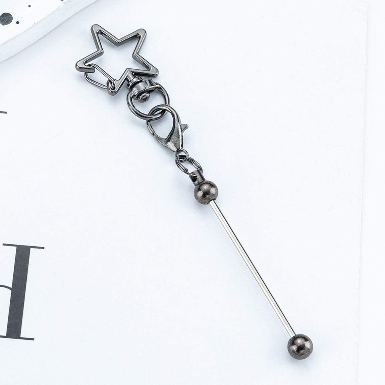 Beadable Metal Keychains Star-shaped