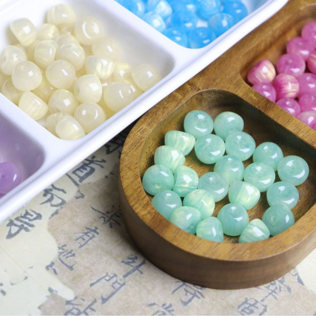 Resin Apple Shaped Beads 10x8mm Soft Glazed Finish 100pcs 4