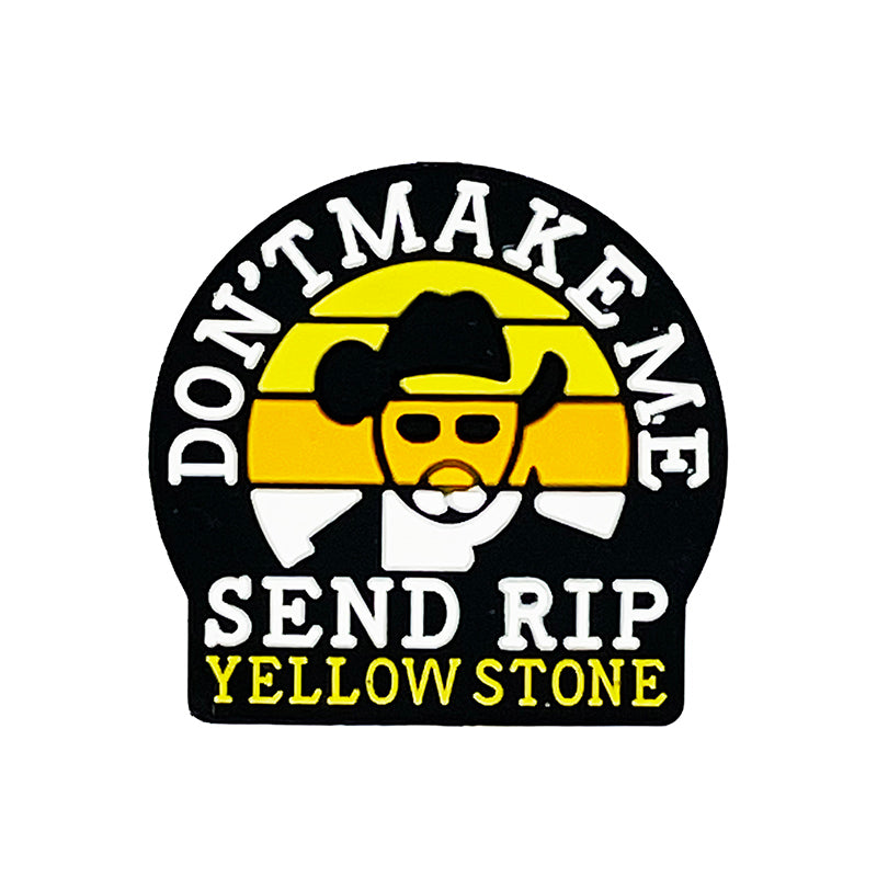 Don't Make Me Send Rip Yellow Stone Silicone Focal Beads 20pcs