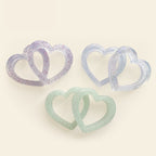 Circle Love Glitter Silicone Focal Beads Glitter Design 10pcs