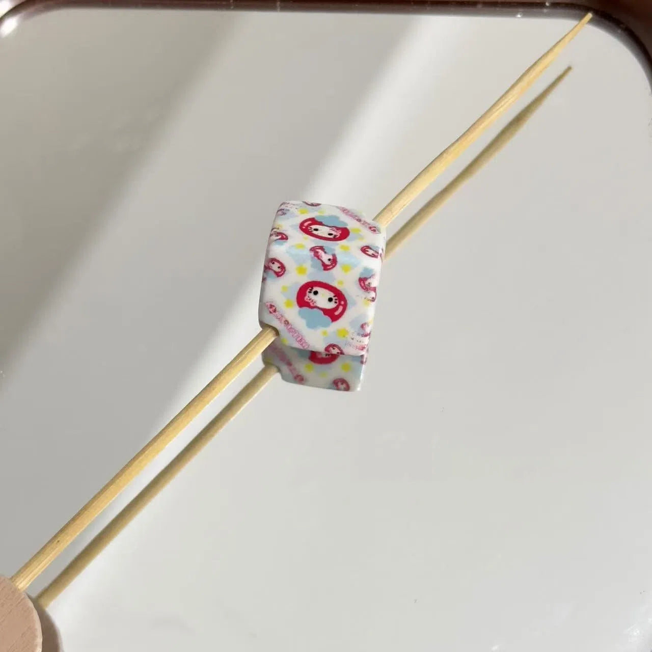 Hello Kitty Acrylic Square Beads 14mm Diagonal-hole Pastel 10pcs 6