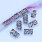Tube Metal Beads 15mm Vintage Hollowed-Out Zinc Alloy 2pcs 6