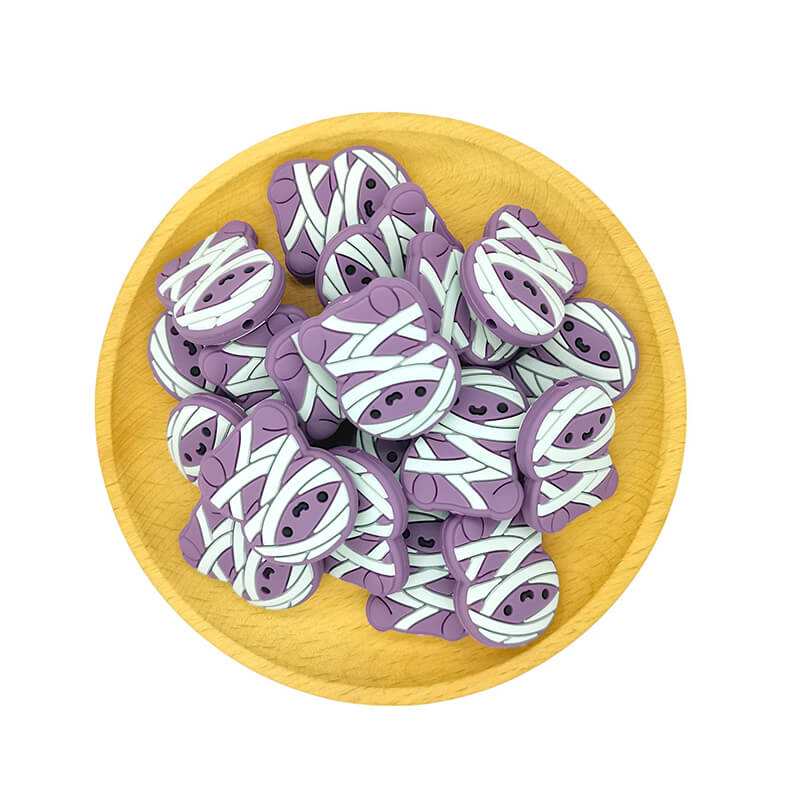 Silicone Focal Beads Mummy Purple Bandage Small Mummy 2