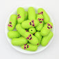 3D Sunglasses Cucumber Silicone Focal Beads Green 20pcs 2