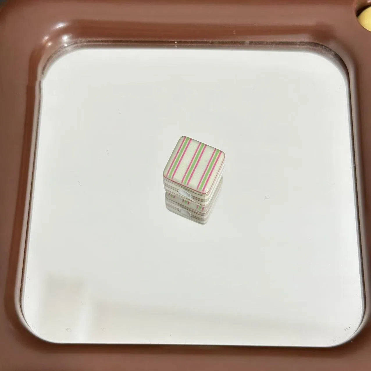 Striped Square Acrylic Beads 14mm Light Pastel Colors 10pcs 3
