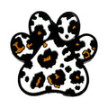 Silicone Focal Beads Dog Paw Leopard Pattern Black White Caramel 20pcs