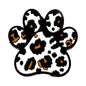 Silicone Focal Beads Dog Paw Leopard Pattern Black White Caramel 20pcs