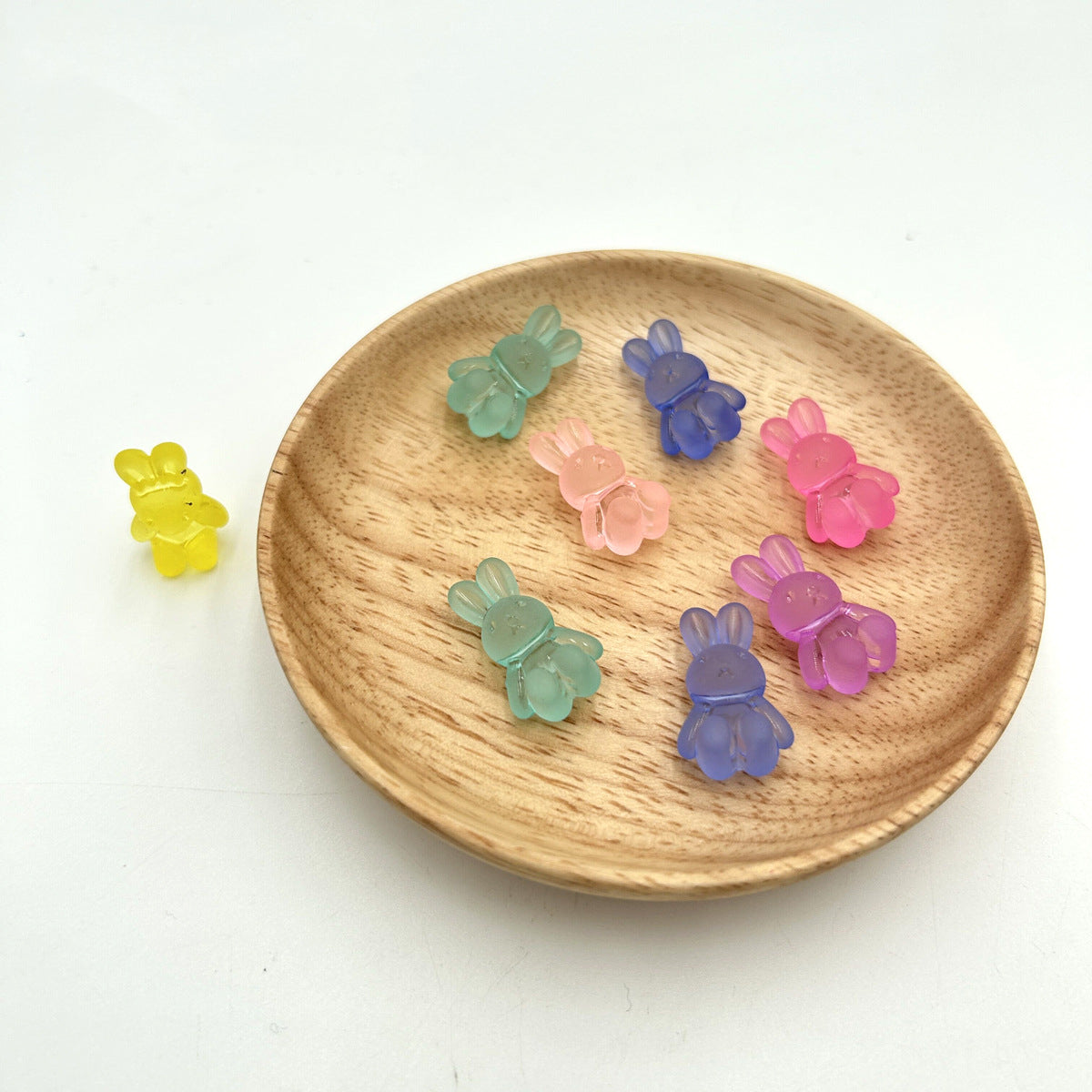 Transparent Bear Bunny Acrylic Beads 18-24mm Candy Colors 10pcs 8