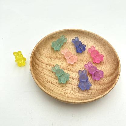 Transparent Bear Bunny Acrylic Beads 18-24mm Candy Colors 10pcs 8