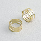 Brass Finger Rings Jump Ring Openers Geometric Cutouts 10pcs 18mm