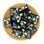Silicone Focal Beads Nurse Floral Band-Aide Pastel Lettering Black 2