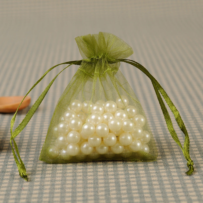 Organza Drawstring Bags Rectangular 30x40cm Solid Colors 100pcs 26
