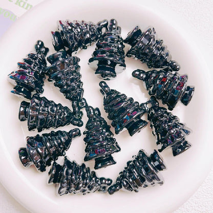 Glossy Christmas Tree Acrylic Beads 36x22mm Colorful Mixed 5pcs 6