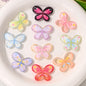 Butterfly Shaped Acrylic Beads Chunky Radiant 29mm 10pcs