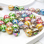 UV Plating Round Acrylic Beads 16mm Lollipop Rotating Pattern 50pcs