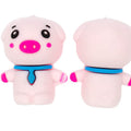 Silicone 3D Focal Beads Piglet Wearing Blue Scarf