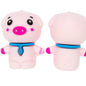 Silicone 3D Focal Beads Piglet Wearing Blue Scarf