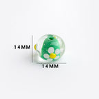 Dopamine-Themed Flower Glass Beads 14mm 10pcs 6