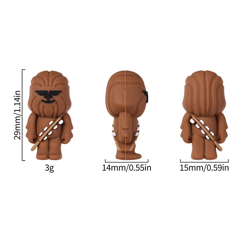 Silicone 3D Focal Beads Star Wars Chewbacca Detailed Fur Bandolier 20pcs 10