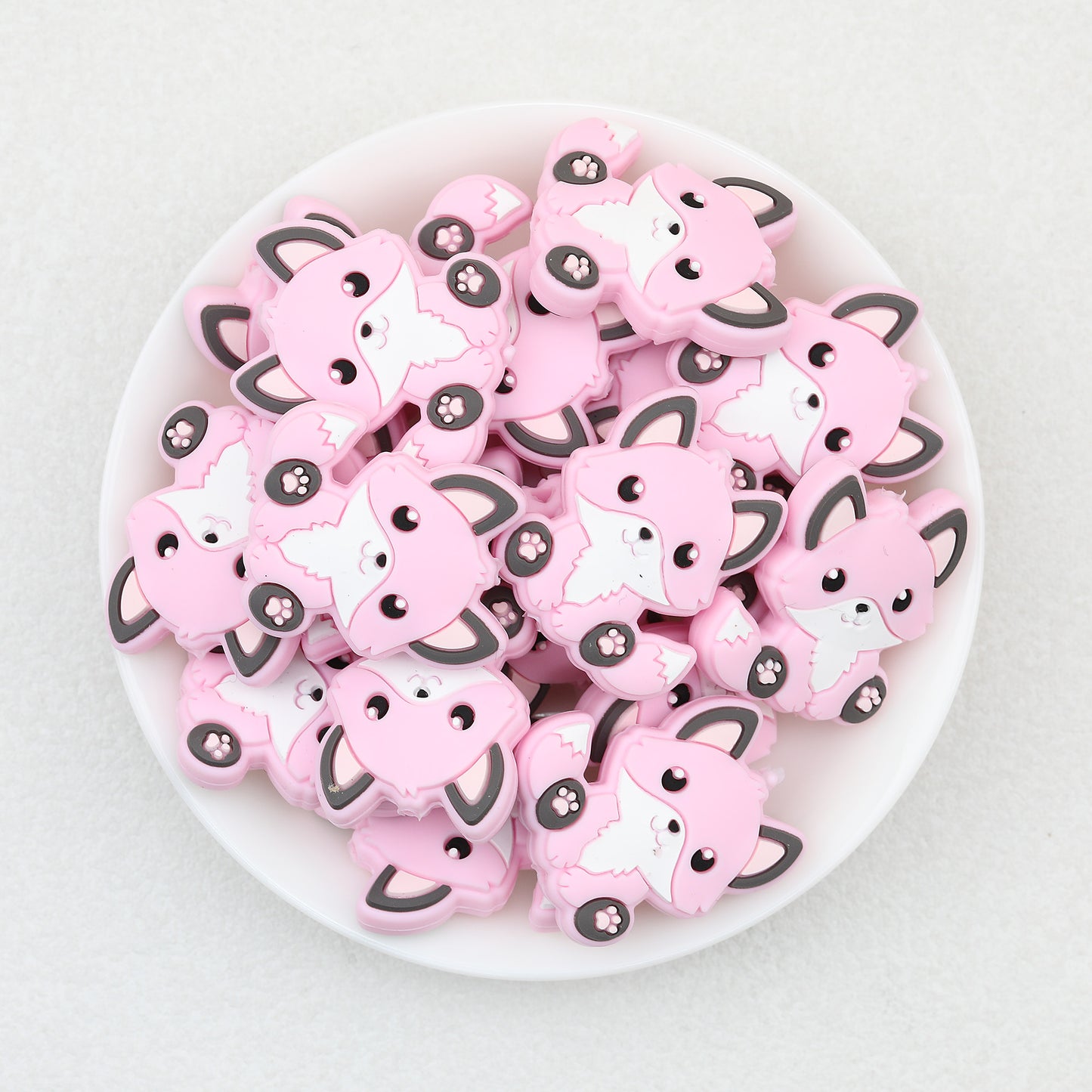 Cute Sitting Fox Silicone Focal Beads 20pcs 4