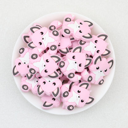 Cute Sitting Fox Silicone Focal Beads 20pcs 4