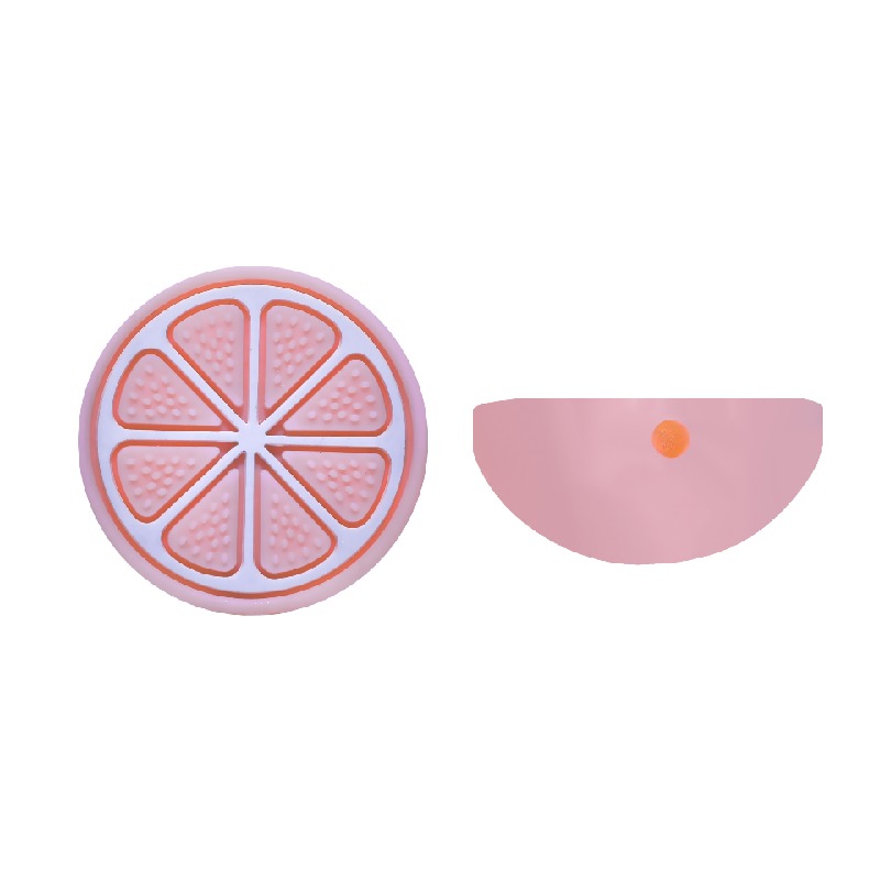 Silicone Focal Beads Orange Citrus Slice Circle Badge 20pcs 4