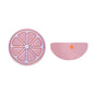 Silicone Focal Beads Orange Citrus Slice Circle Badge 20pcs 4