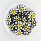 Colorful Smiley Sunflower Silicone Focal Beads 20Pcs  3