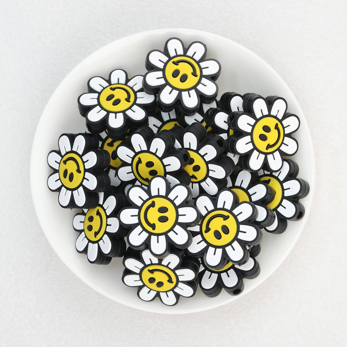 Colorful Smiley Sunflower Silicone Focal Beads 20Pcs  3