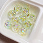 Spiral Acrylic Beads 17mm Transparent Pastel Colors 10pcs 10