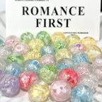 Summer Inspired 16mm Resin Round Beads with Sparkling Sequins 10pcs 2