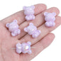 Glossy Little Bear Acrylic Beads 17x21mm Iridescent Pastel 8pcs 9