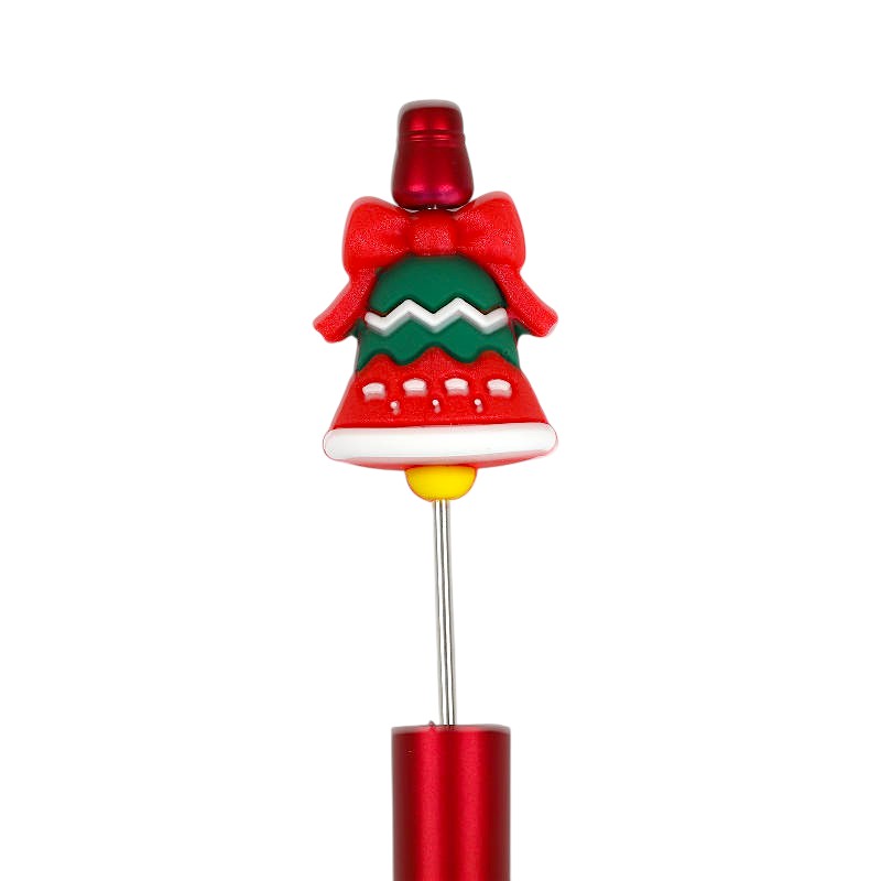 Silicone 3D Focal Beads Christmas Bow Bell Color Shifting 20pcs 2