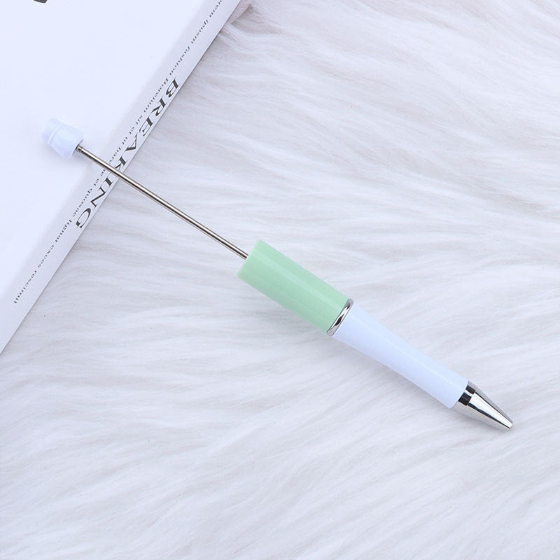 Beadable Pens Wholesale, Two Color Plastic Pastel White Barrel Ballpoint, 11.5mm x 145mm