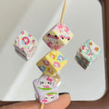Hello Kitty Acrylic Square Beads 14mm Diagonal-hole Pastel 10pcs