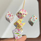 Hello Kitty Acrylic Square Beads 14mm Diagonal-hole Pastel 10pcs