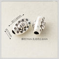 Oval Metal Beads 11.6mm 20mm Auspicious Elephant Bright Silver Alloy 100pcs 3